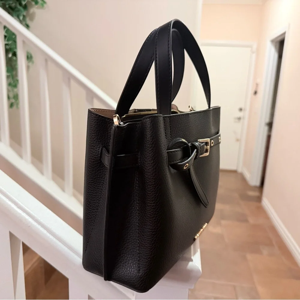 Authentic Michael Kors Purse. Black Satchel with Gold Accents - Picture 2 of 5